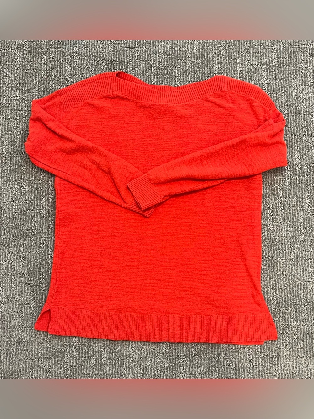 LOFT Bright Red Off-Shoulder Lightweight Knit Sweater